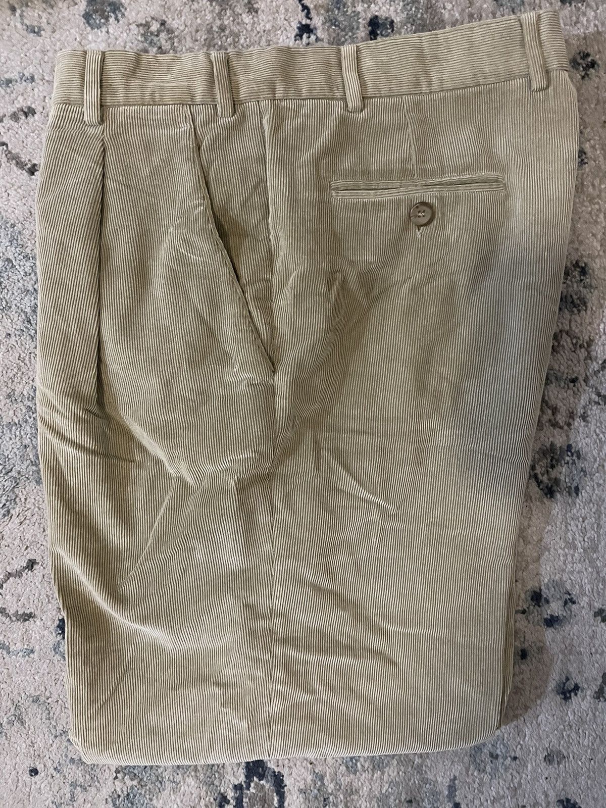 Ermenegildo Zegna × Vintage Pleat Front Fine Wale Corduroy Trouser Size US 38 / EU 54 - 1 Thumbnail