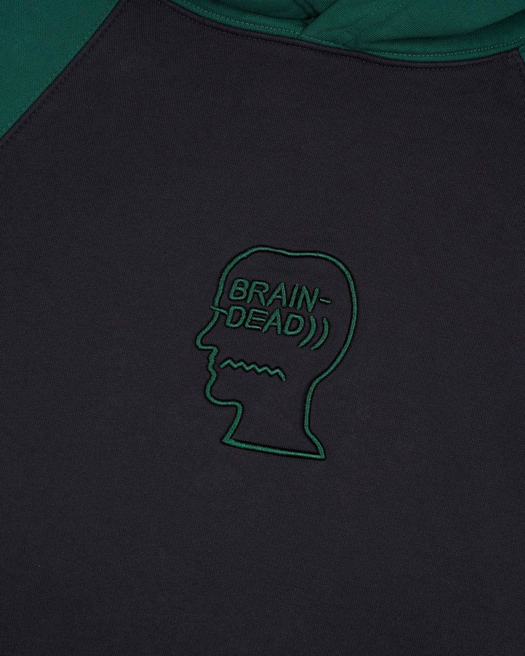 Brain Dead Pigment Wash Logo Head Raglan Hoodie - Navy/Green - XL/XXL Size US XXL / EU 58 / 5 - 3 Thumbnail