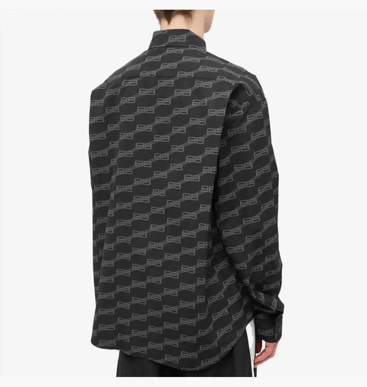 Balenciaga o1bcso1str0625 BB Monogram Long Sleeve Shirt Large Fit Grey Size US XS / EU 42 / 0 - 5 Thumbnail