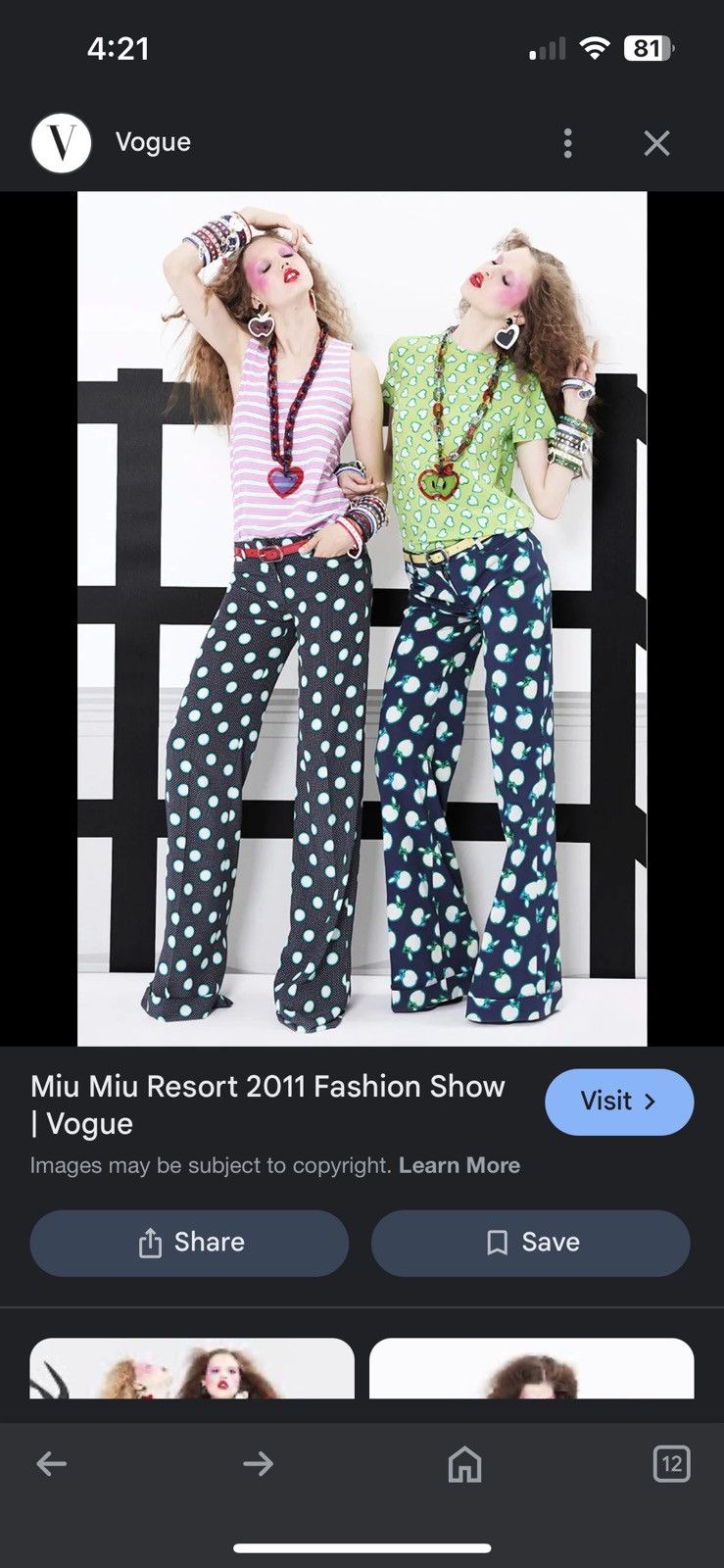 Miu Miu 2011 Silk Polkadot Wide Leg Trousers Size US 31 - 1 Thumbnail