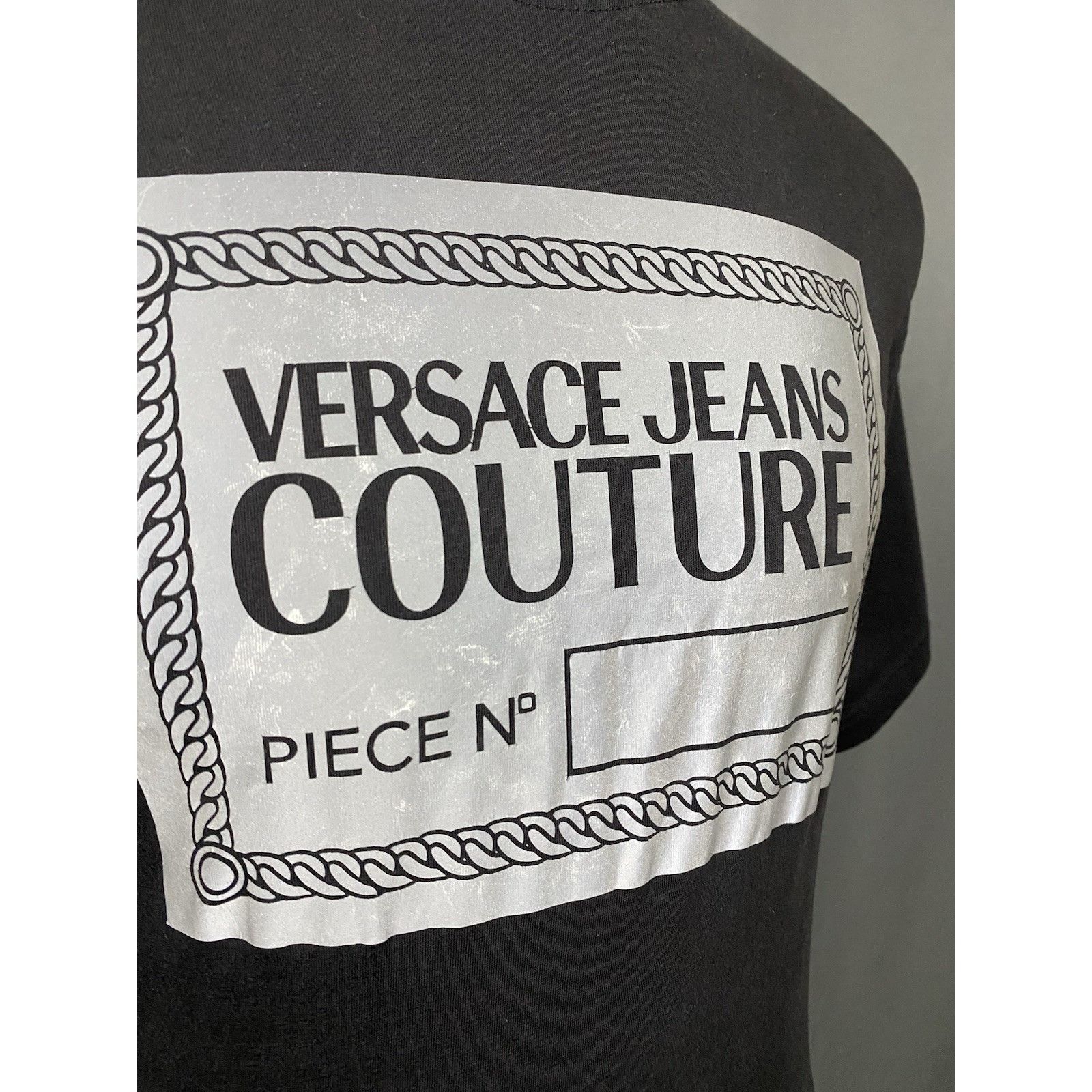 Versace Versace Jeans Couture Men's Black Big Reflective Logo Oversi Size US M / EU 48-50 / 2 - 8 Thumbnail