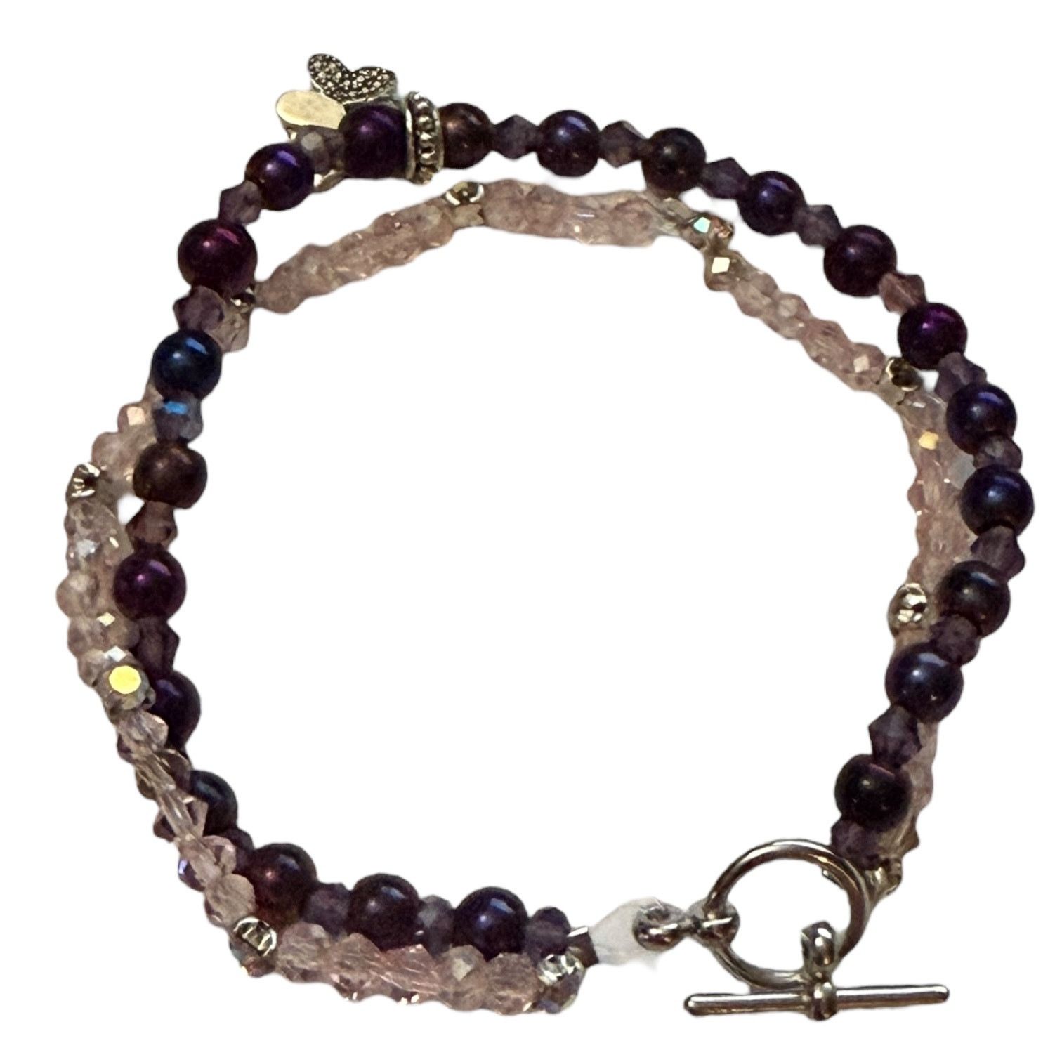 Other Handmade Butterfly Double Strand Pink Toggle Bracelet Size ONE SIZE - 4 Thumbnail