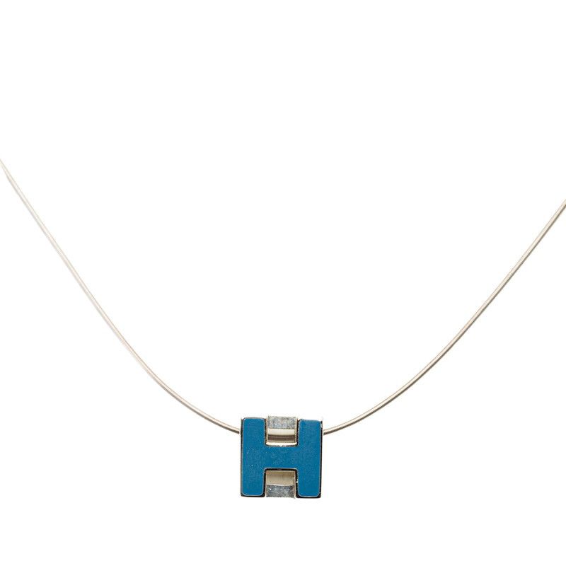 image of Hermes Cage D'h Pendant Necklace in Blue, Women's