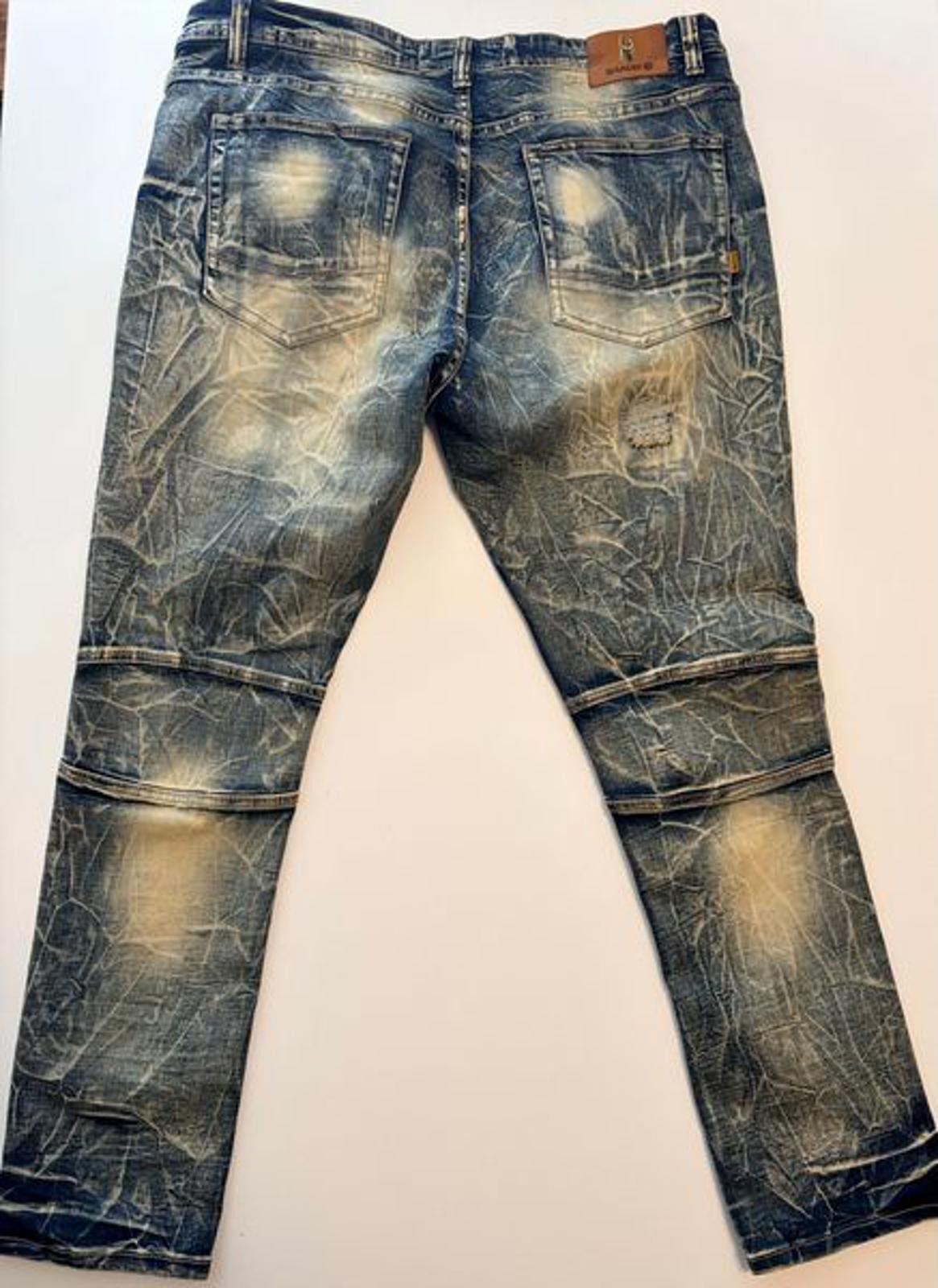 Other Makobi Prado Men's Vintage Biker Jean Dirt Wash (Size 42x32) Size US 42 / EU 58 - 2 Thumbnail