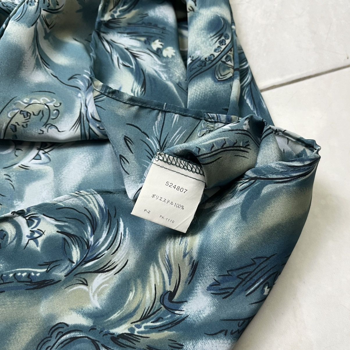 Japanese Brand abstract art silk shirt connect long sleeve button shirt Size US L / EU 52-54 / 3 - 6 Thumbnail
