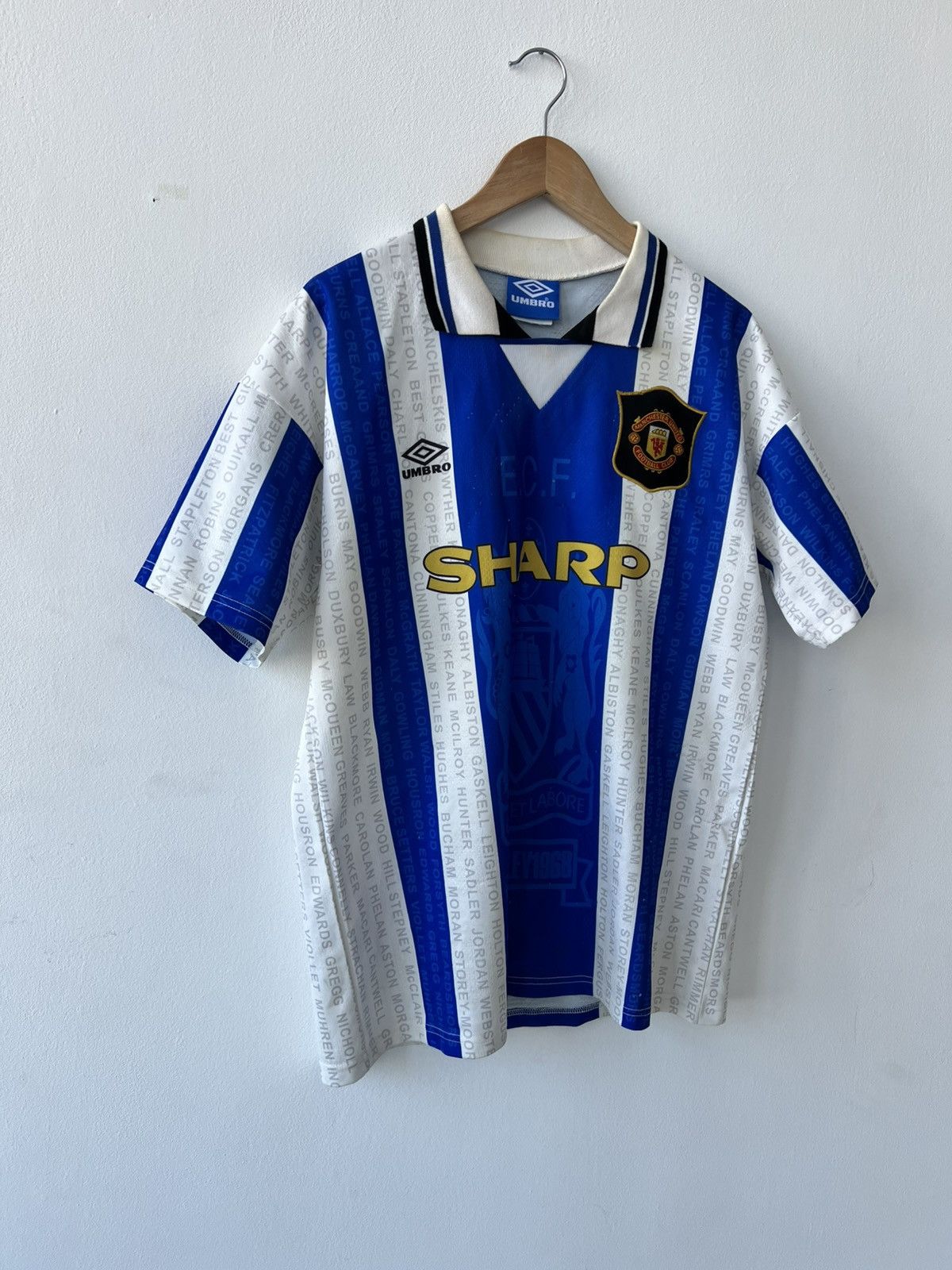 Umbro 🩸RARE🩸Umbro Manchester United 1994/1996 Third Jersey Size US L / EU 52-54 / 3 - 3 Thumbnail