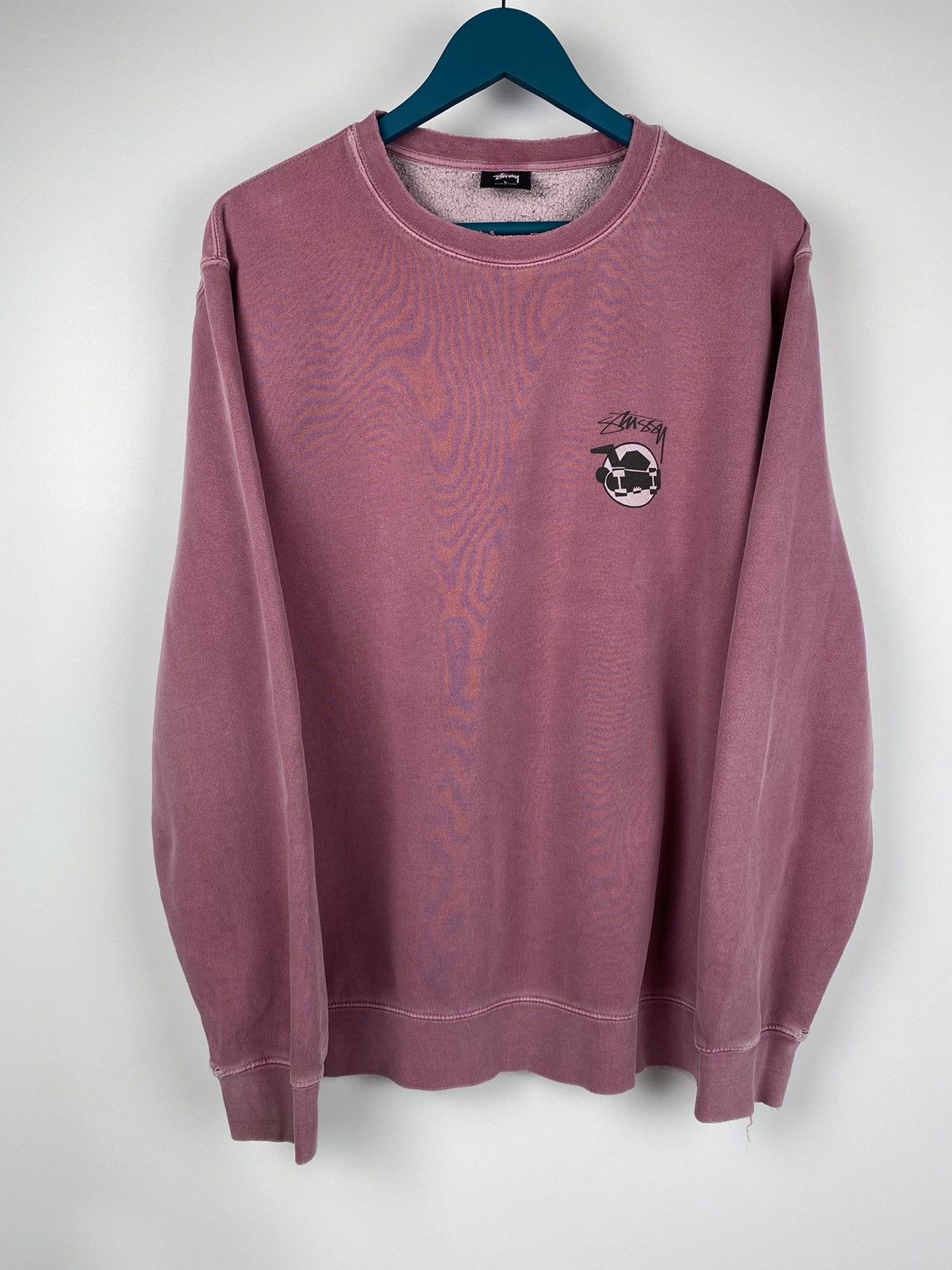 Stussy Stussy Skateman Pigment Dyed Crewneck (Washed Pink) - Size L Size US L / EU 52-54 / 3 - 3 Thumbnail