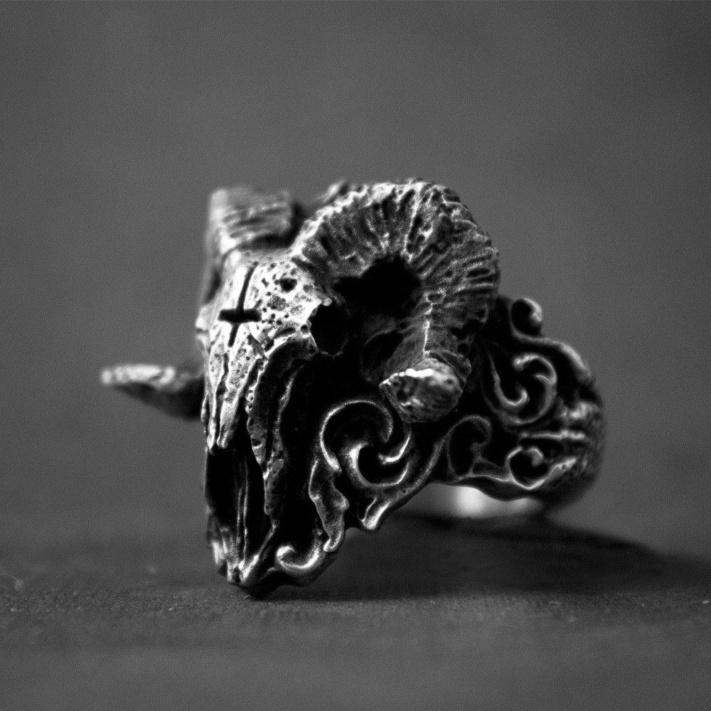 Jewelry Goat Sheep Rare Jewelry Rings Open Chrome Ring (Size 7-13) Size ONE SIZE - 4 Thumbnail