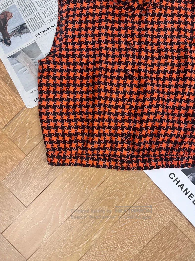 Gucci Gucci Double G mulberry silk thousand bird check sleeveles Size S / US 4 / IT 40 - 4 Thumbnail