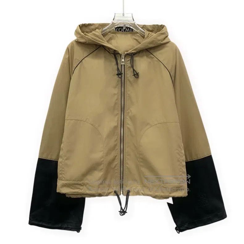 Loewe Loewe Color-Block Logo Embossed Cotton Hooded Zip-Up Long- Size S / US 4 / IT 40 - 1 Thumbnail