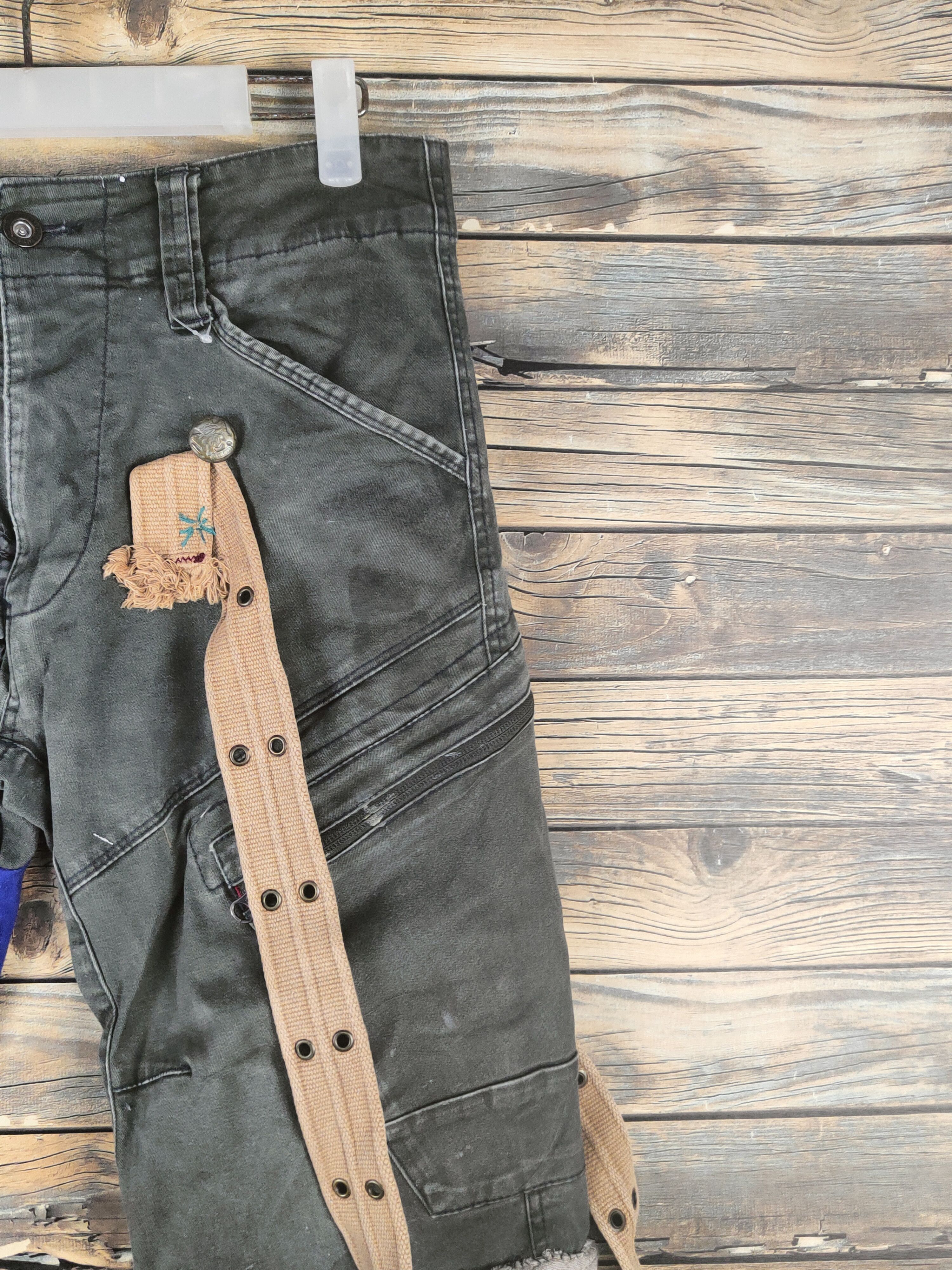 Japanese Brand DL Genba-Xebec Black Multipocket Custom Cargo Pants #47-018 Size US 30 / EU 46 - 5 Thumbnail