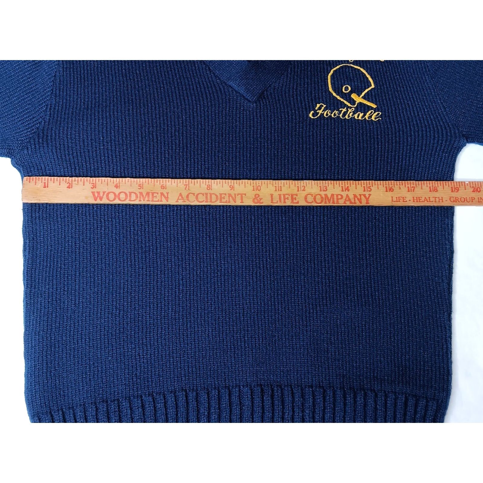 Vintage VINTAGE Bristol Products Sweater Men L Blue Football Embroidered Grafton West Virginia Varsity Size US L / EU 52-54 / 3 - 7 Thumbnail