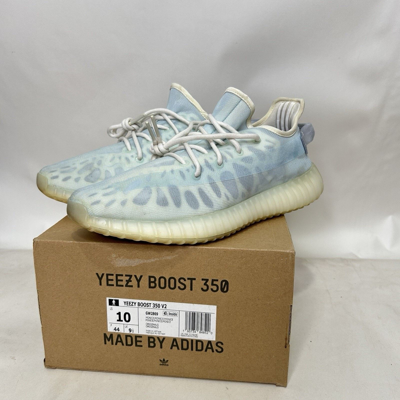 Adidas Adidas Yeezy Boost 350 V2 “Mono Ice” 2021 Size US 10 / EU 43 - 3 Thumbnail