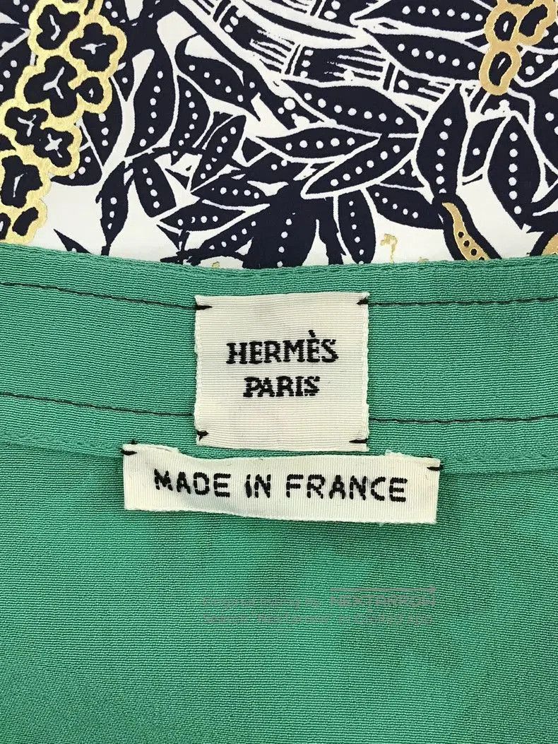 Hermes Hermes Green Silk Tie. Size US XS / EU 42 / 0 - 3 Thumbnail