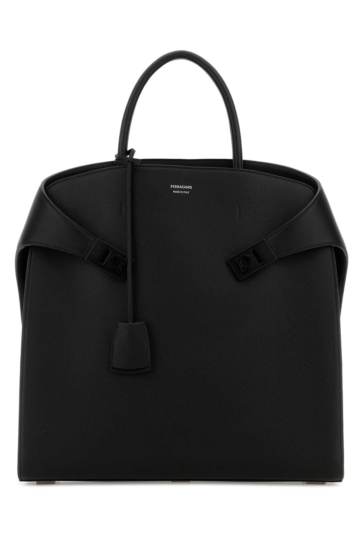 Salvatore Ferragamo Black Leather Hug Handbag Size ONE SIZE - 1 Thumbnail