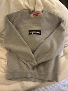 supreme box logo crewneck fw22 heather grey