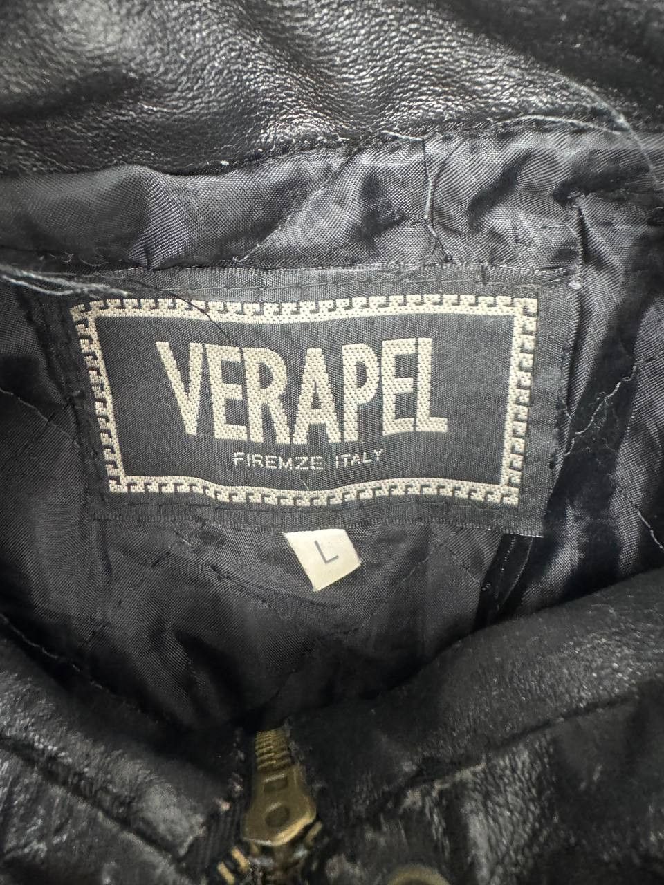 Vera Pelle Vintage leather biker jacket for women L Size L / US 10 / IT 46 - 4 Thumbnail