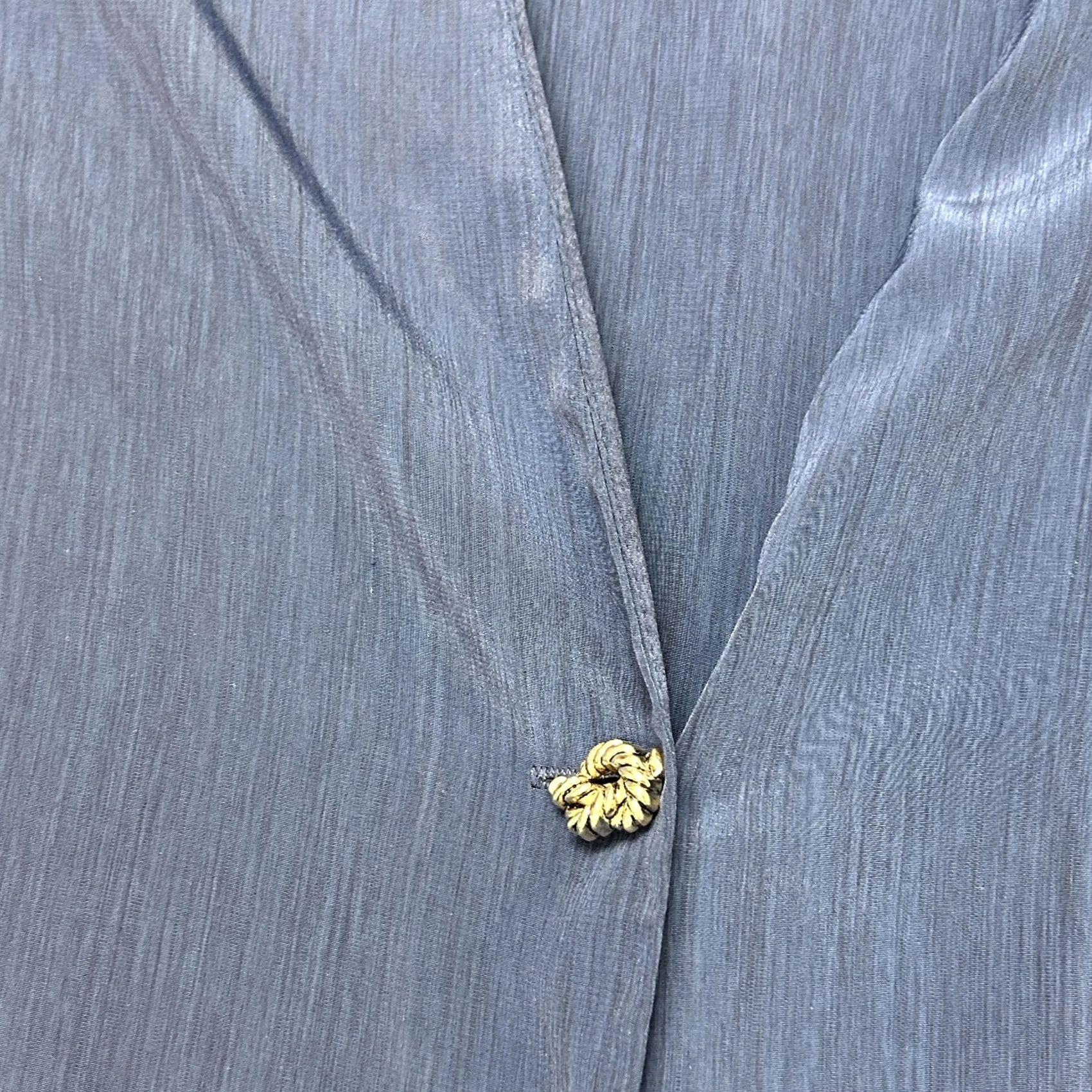 Vintage VINTAGE S.G. Sport Jacket Womens 1X Blue Crepe Button Front Unlined USA Size XL / US 12-14 / IT 48-50 - 2 Thumbnail