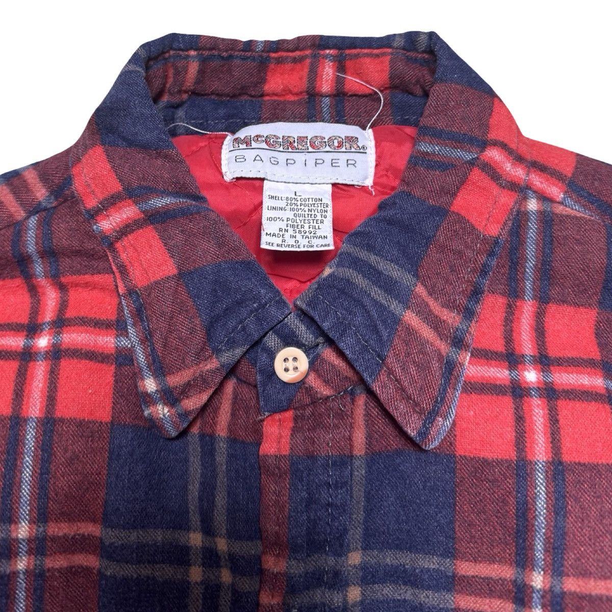 McGregor Vintage 80’s Mcgregor Bagpiper Wool Lined Plaid Flannel L Size US L / EU 52-54 / 3 - 3 Thumbnail