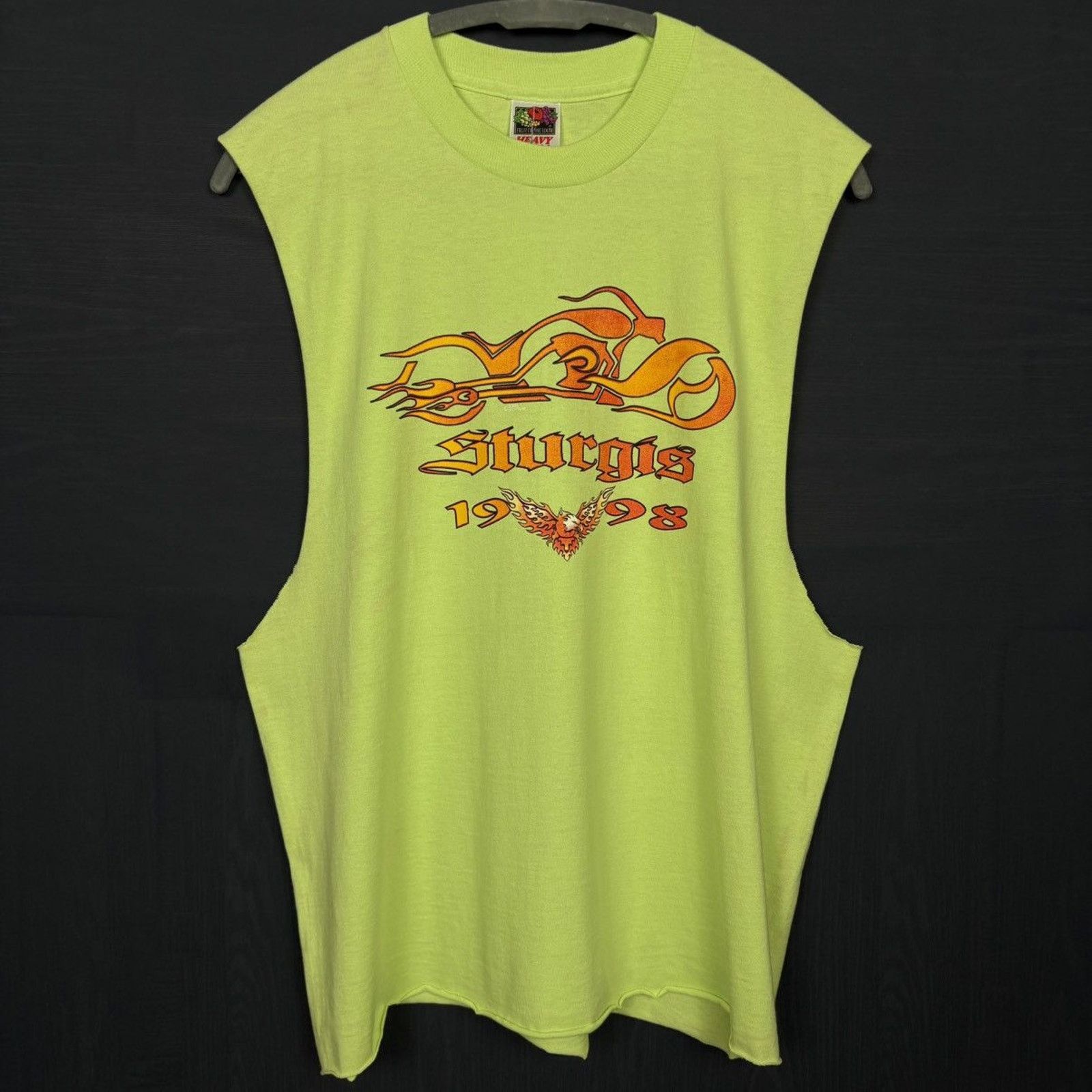 Harley Davidson × Vintage 🇺🇸1998 STURGIS Flaming Bike Tank Size US XL / EU 56 / 4 - 1 Thumbnail
