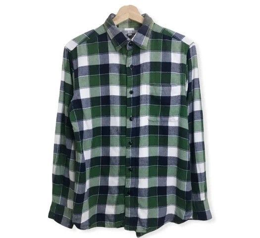 Flannel Japanese Brand Uniqlo Plaid Tartan Flannel Shirt Button Up Size US M / EU 48-50 / 2 - 1 Thumbnail