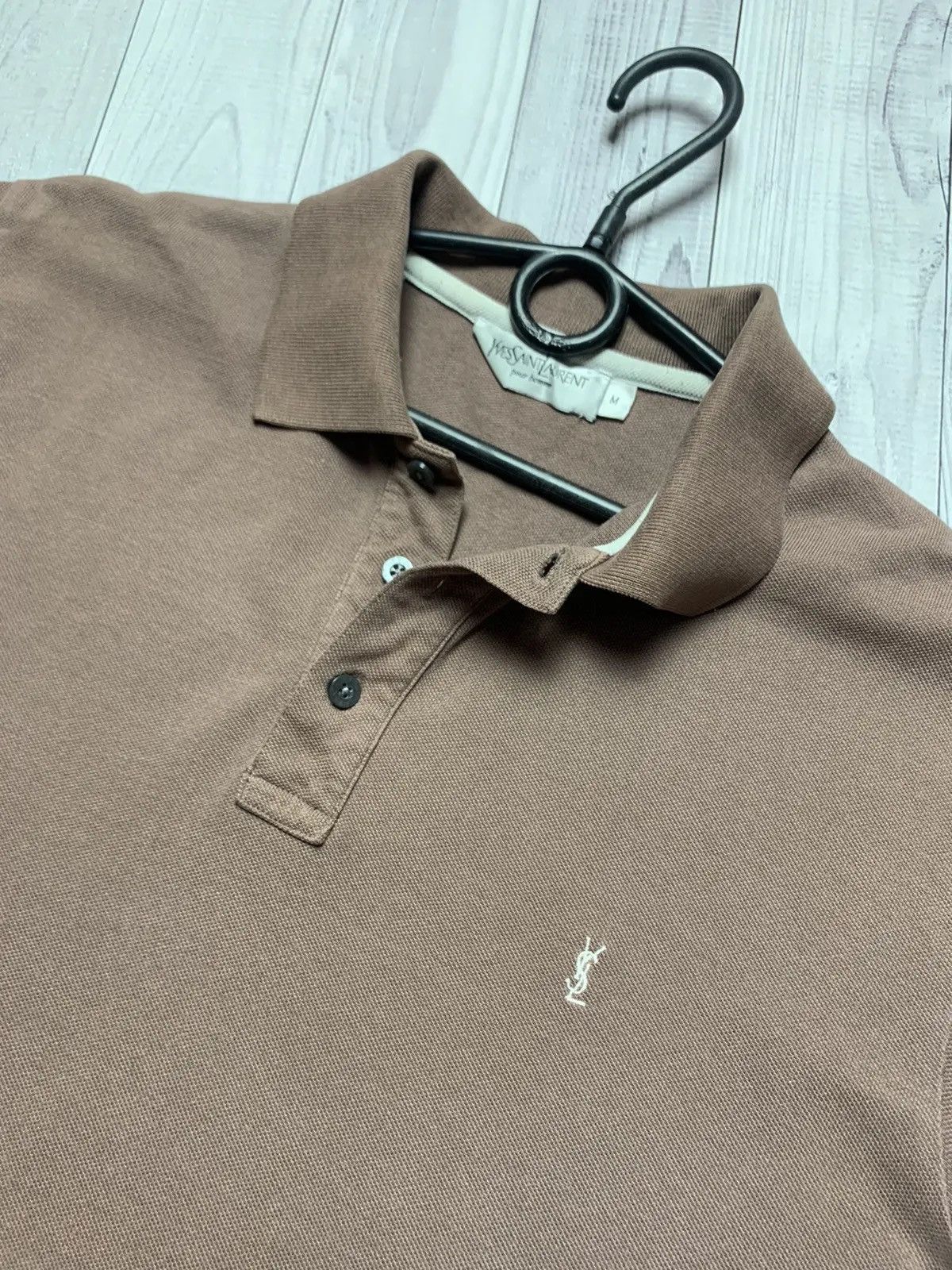 Yves Saint Laurent Vintage Yves Saint Laurent polo brown rare M Size US M / EU 48-50 / 2 - 2 Thumbnail
