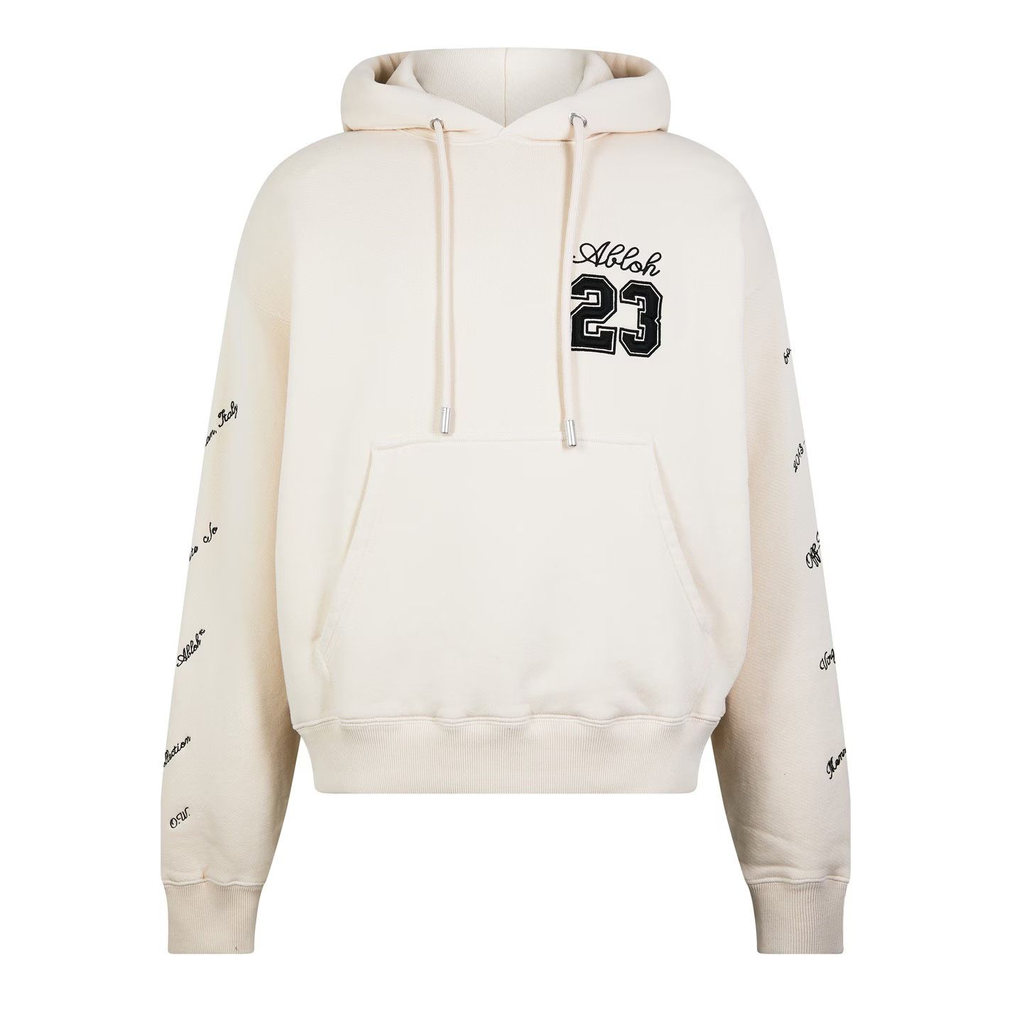 Off-White o1g2r1mq0226 23 Logo Hoodie In Ivory Size US XL / EU 56 / 4 - 1 Thumbnail