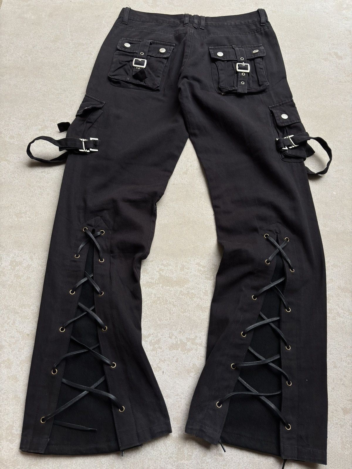 Japanese Brand Bikestar lace up flare cargo pants Size US 28 / EU 44 - 2 Thumbnail