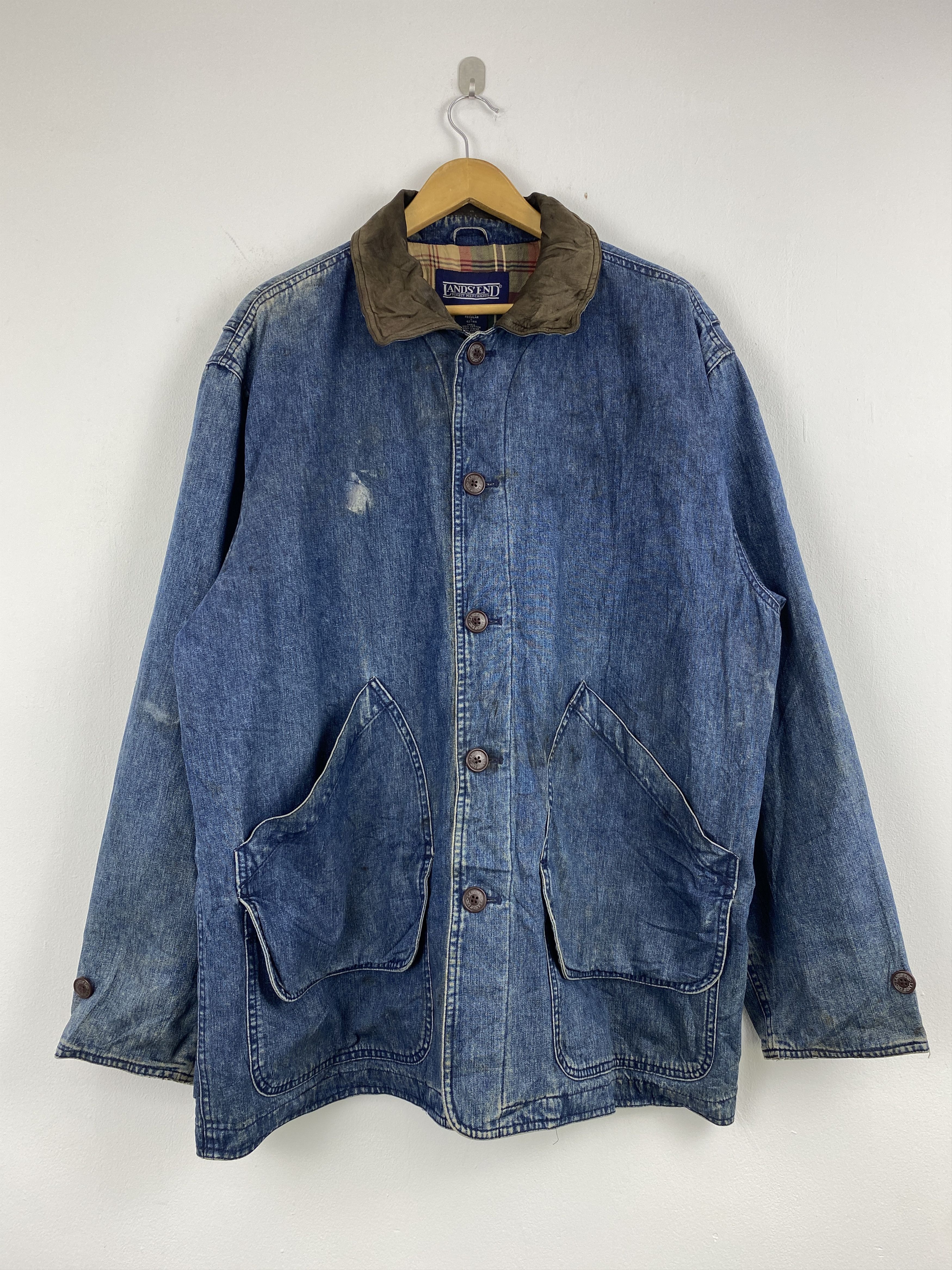 Lands' End Vintage Lands End Denim Jacket jacket J2011 Size US L / EU 52-54 / 3 - 1 Thumbnail