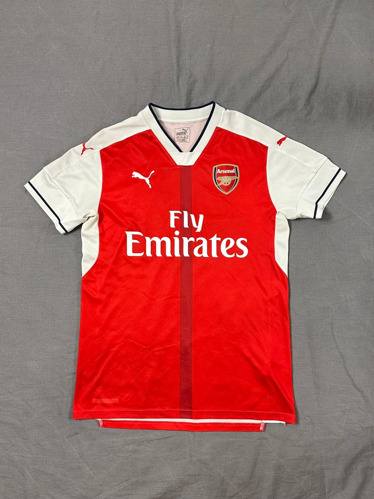 Pre-owned Puma X Soccer Jersey Puma Arsenal Fly Emirates Red White Soccer Jersey Size M