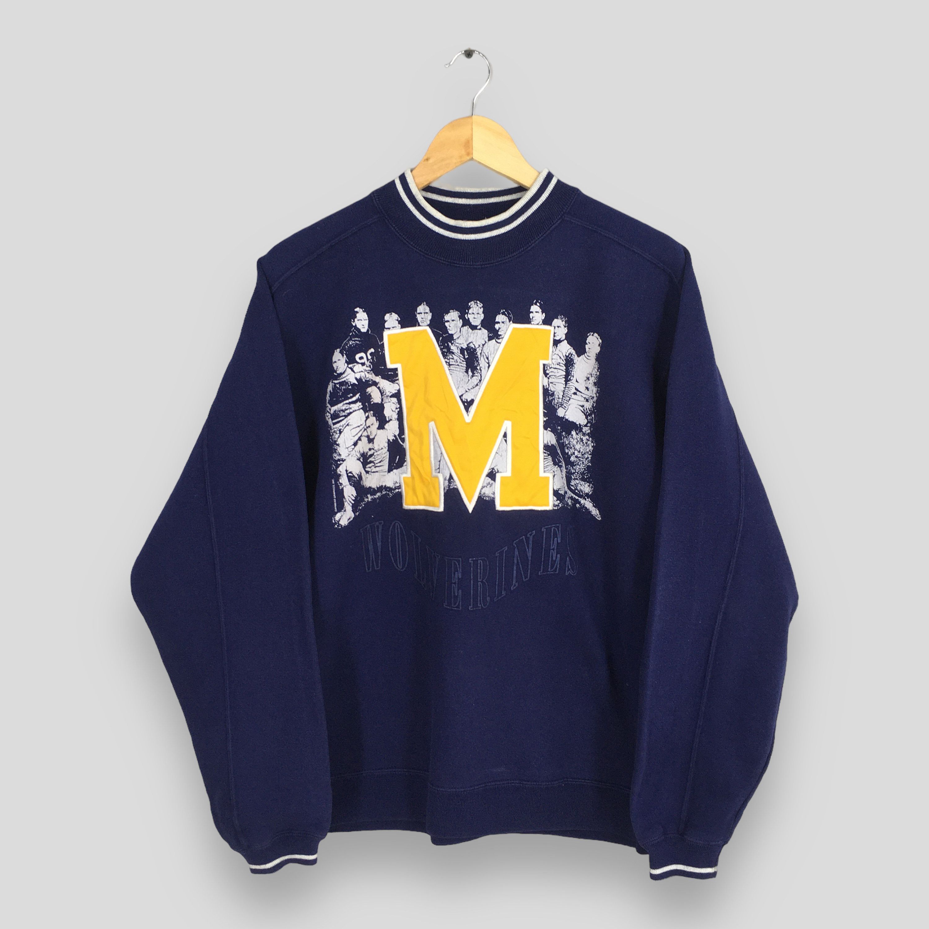 NCAA × Vintage Vintage 90s Michigan Wolverines Blue Crewneck Large Size US L / EU 52-54 / 3 - 1 Thumbnail