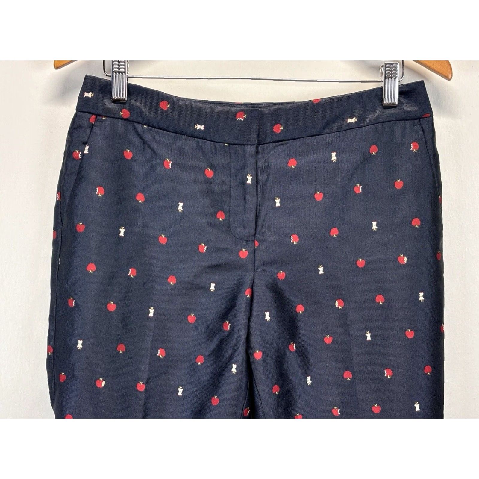 Talbots Talbots NEW! Apple Print Slim Ankle Pants Sz 4 Navy Teacher Size 27" / US 4 / IT 40 - 2 Thumbnail