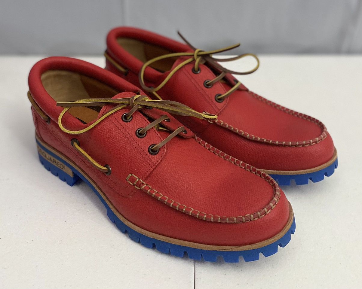 Dsquared2 Dsquared2 🇮🇹 Fire Leather Handmade Contrast Boat Shoes 7 NEW Size US 7 / EU 40 - 16 Thumbnail