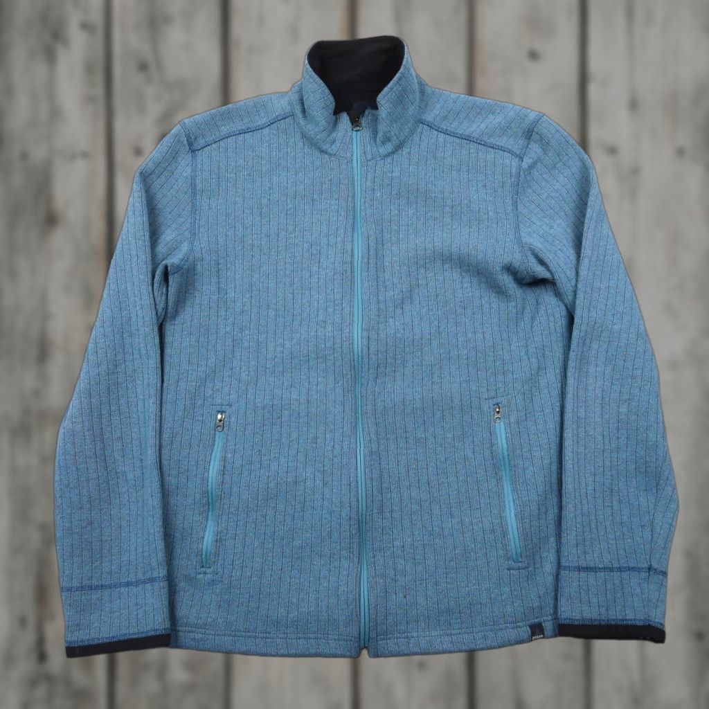 Prana prAna Sweater Jacket Mens M Blue Full Zip Wool Blend Ribbed Mock Size US M / EU 48-50 / 2 - 1 Thumbnail