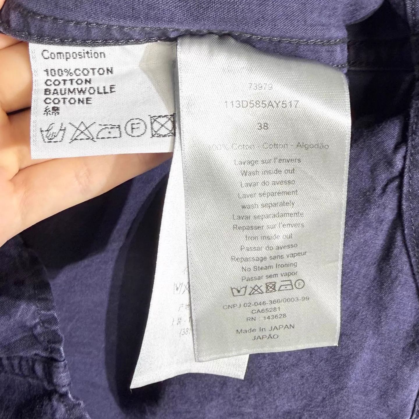 Dior DIOR Oblique Denim Button-Down Shirt Jkt Navy 38 Size US S / EU 44-46 / 1 - 4 Thumbnail
