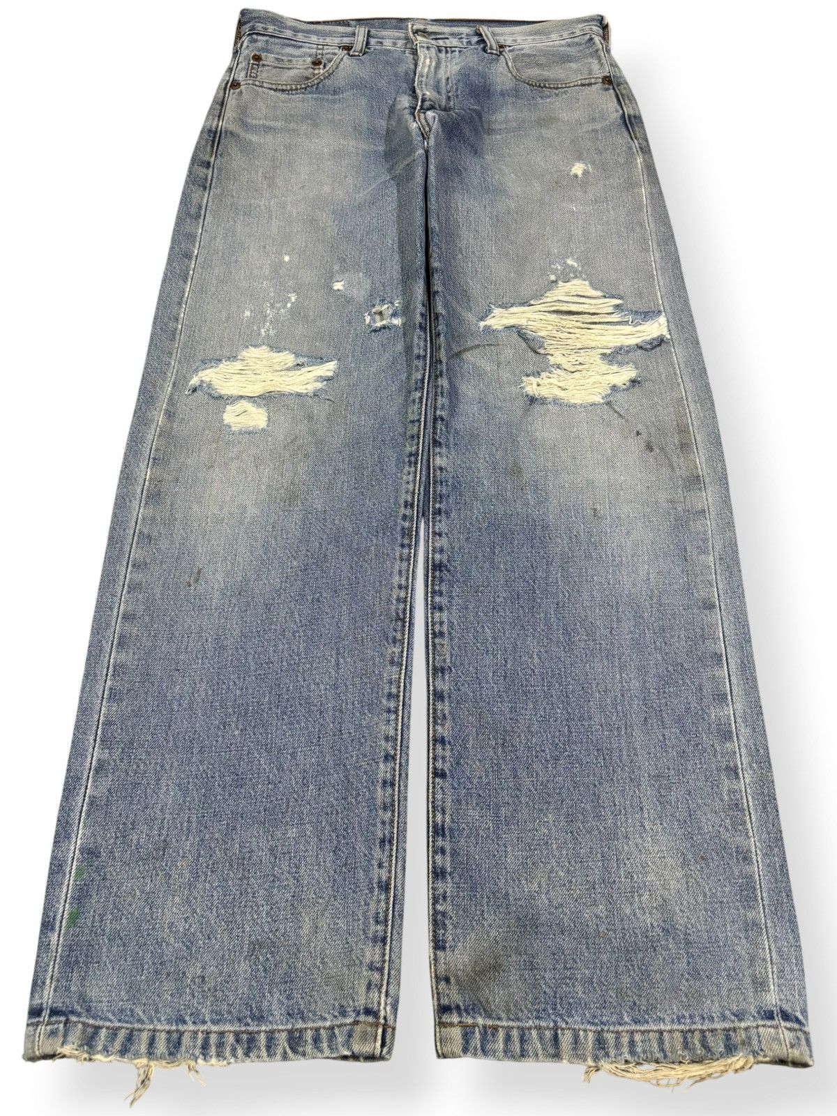 Levi's Vintage 90s Levis 502 Big E Selvedge Distressed Grunge Jeans Size US 30 / EU 46 - 2 Thumbnail