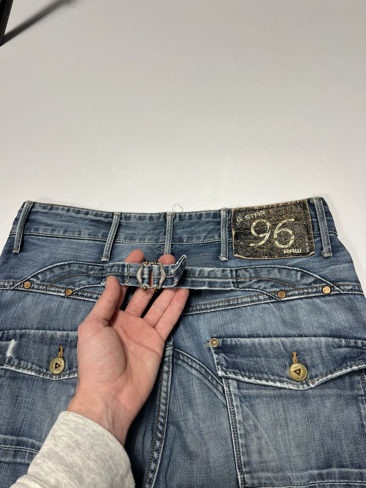 Vintage G-star Raw Distresses Baggy Double Knee Pants Jeans