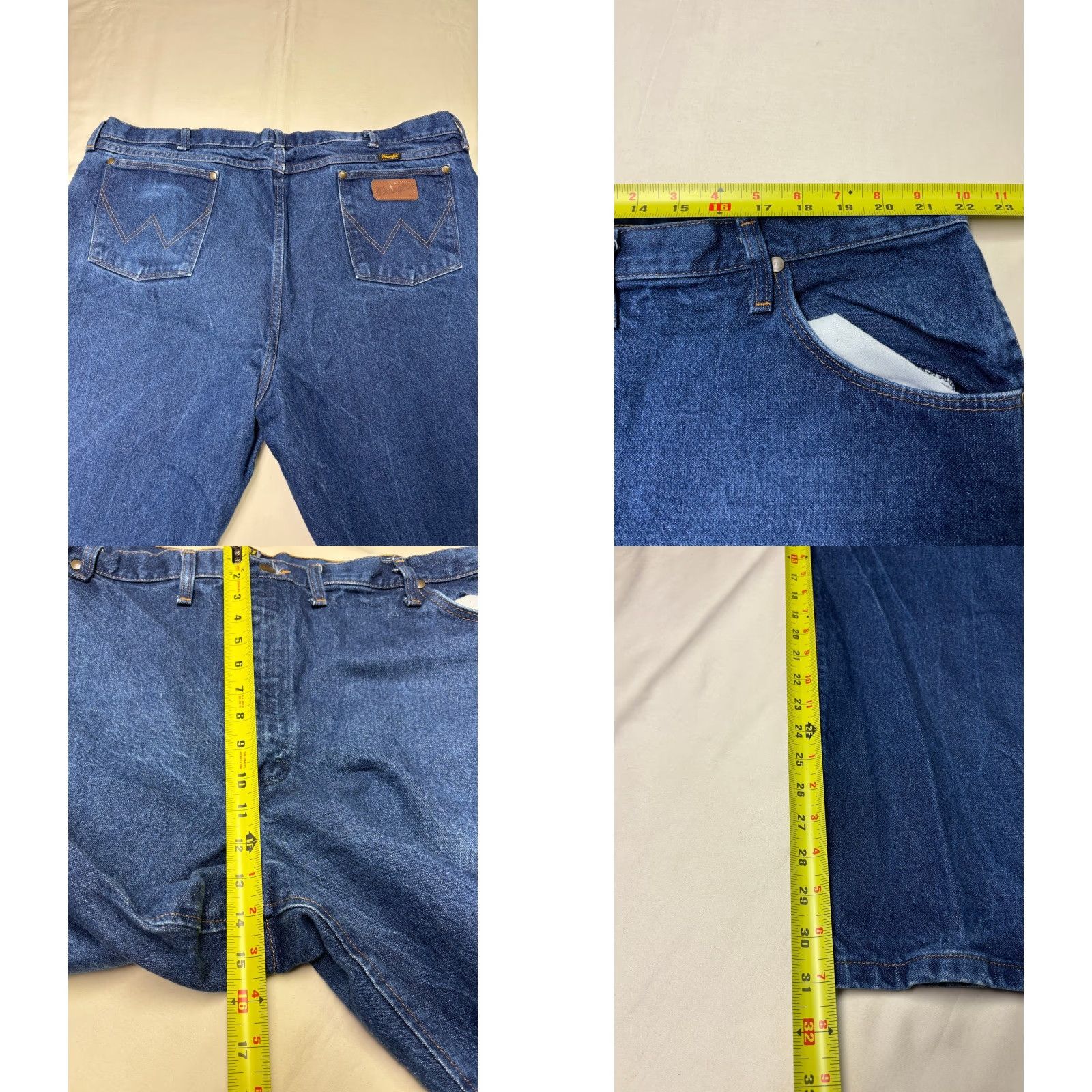 Wrangler Wrangler Jeans 0047MWZ Dark Wash Denim Regular Fit 44x31 Men Bootcut 5-Pocket Cowboy Cut Brown Blue Regular Mens Jeans Size US 44 / EU 60 - 8 Thumbnail