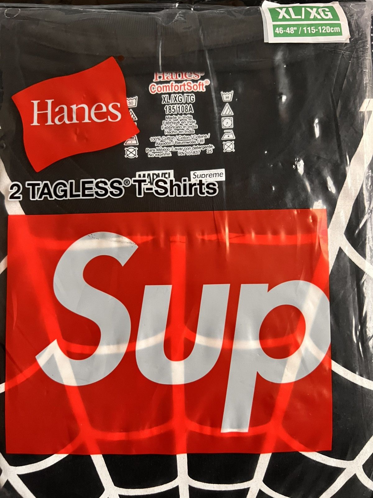 Supreme XL Supreme Marvel Spider-Man Web hanes t-shirt black venom Size US XL / EU 56 / 4 - 6 Thumbnail
