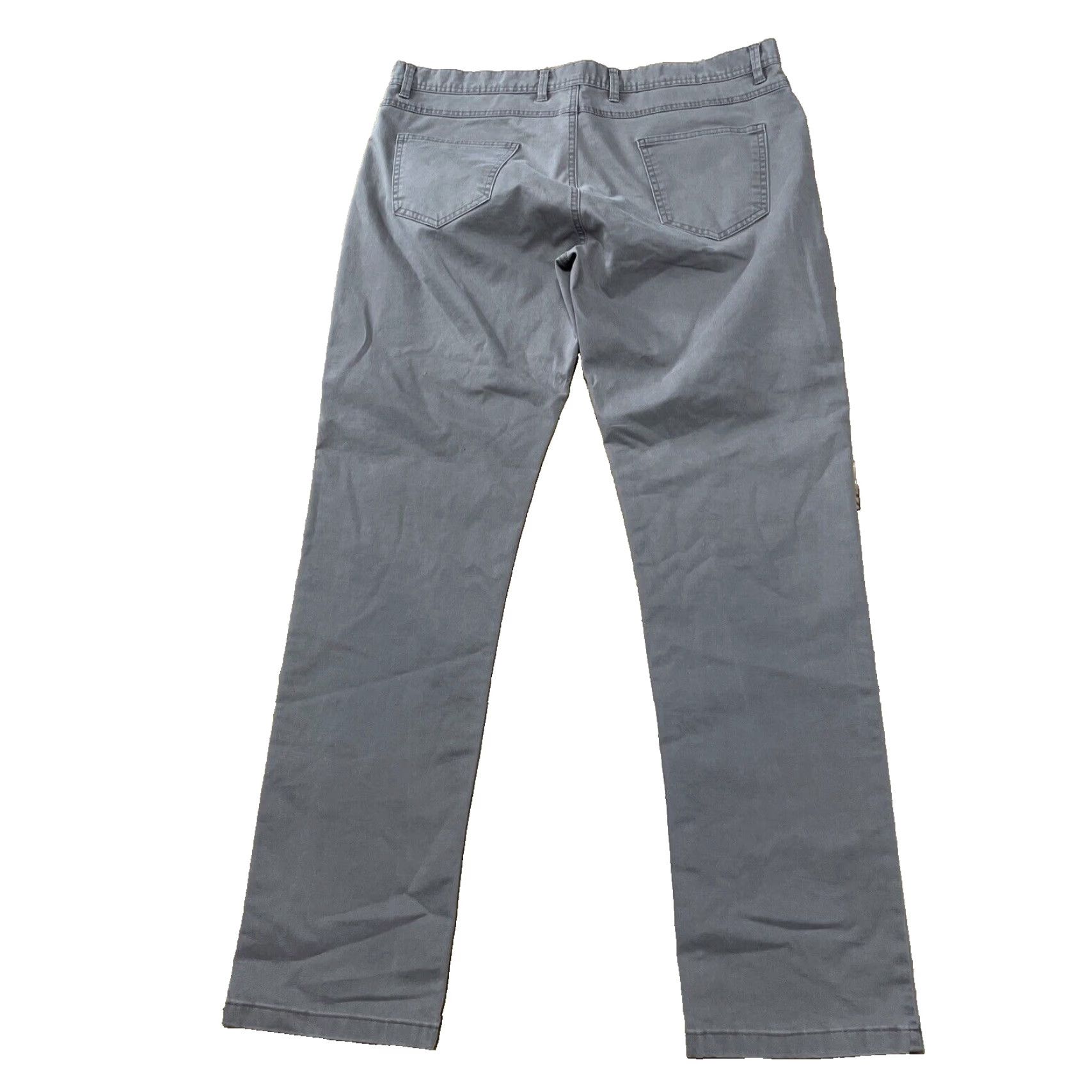 Bloomingdale's Bloomingdale's The Men's Store Pants Men 36W x 34L Gray Khaki Chino Flat Front 5-Pocket Regular Cotton Mens Size US 36 / EU 52 - 2 Thumbnail