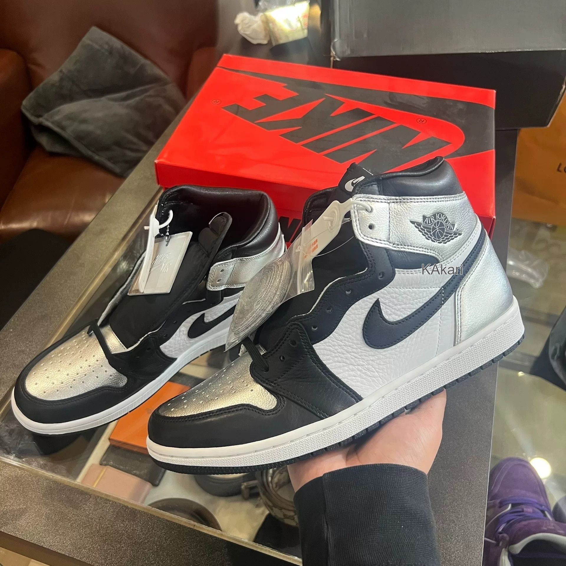 Jordan Brand Air Jordan 1 Black Silver Toe Size US 10 / EU 43 - 1 Preview