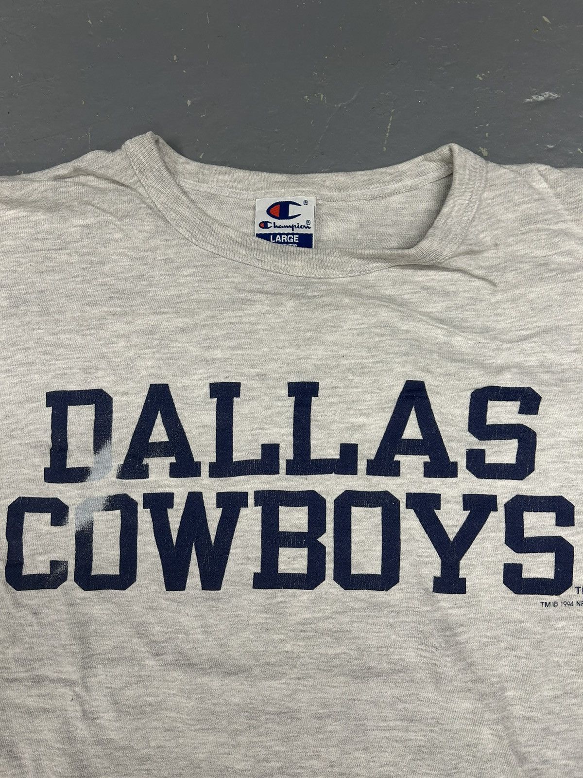 Champion × NFL × Vintage Crazy Vintage 90s Essential Dallas Cowboys Grey NFL T-Shirt Size US L / EU 52-54 / 3 - 2 Thumbnail