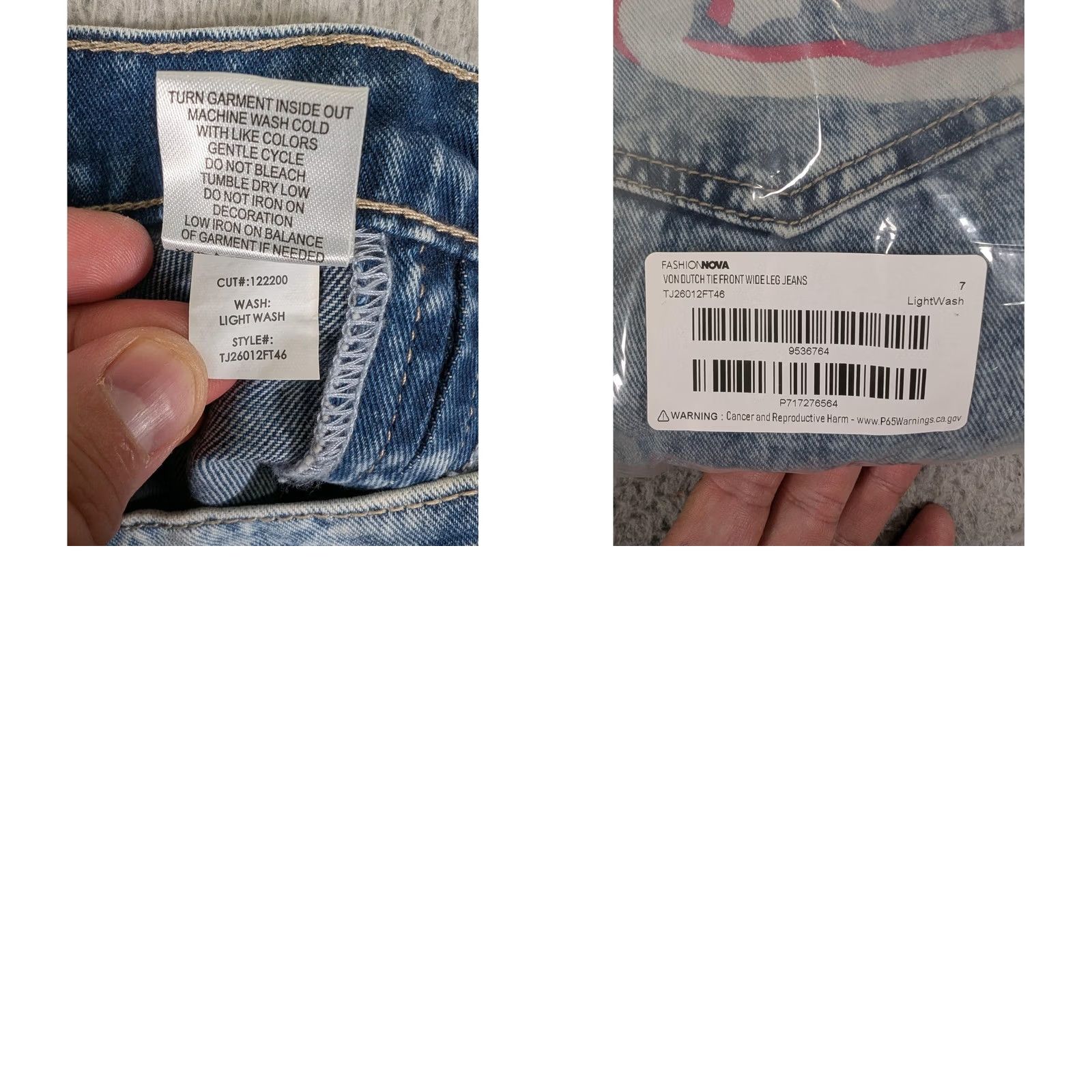 Von Dutch VINTAGE? No. Von Dutch Tie Front Wide Leg Jeans Womens 7 Light Wash Denim Patch Logo Y2K New Size 28" / US 6 / IT 42 - 10 Thumbnail