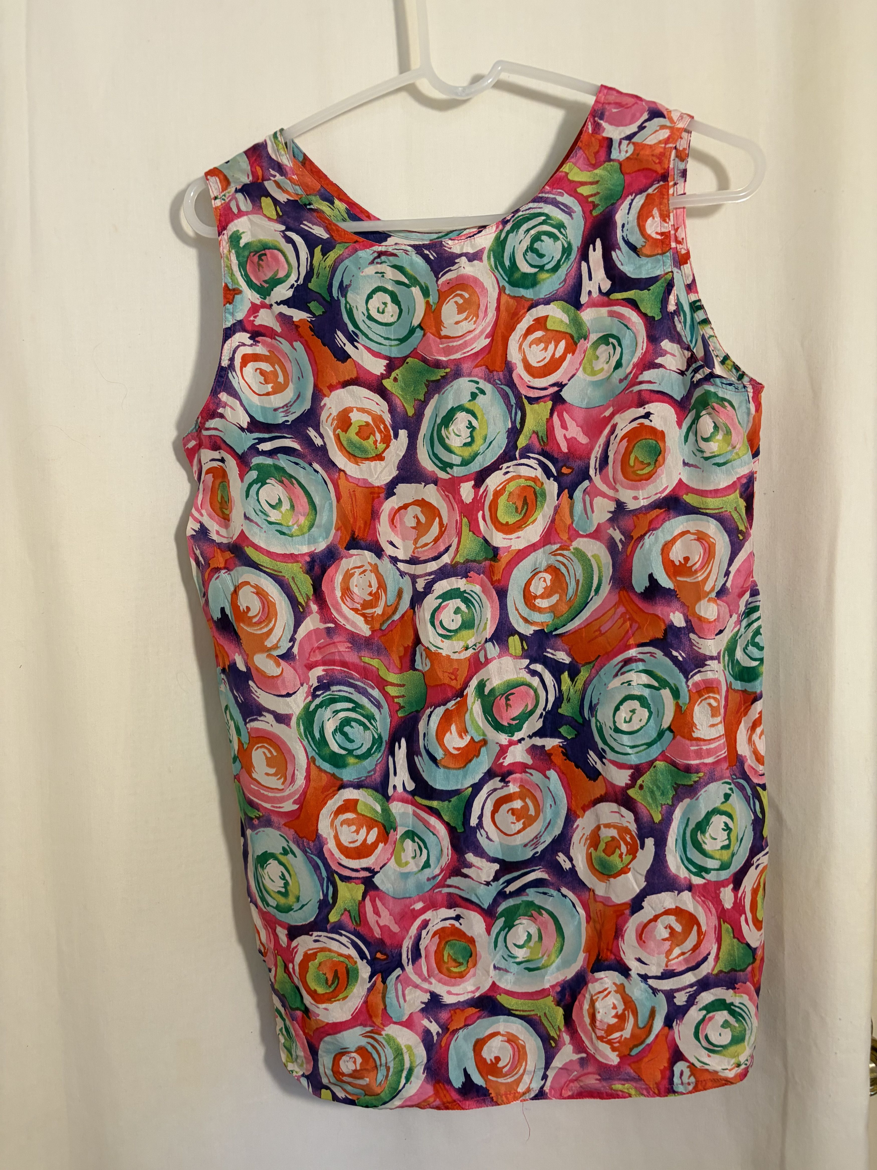 Express Vintage Express 100% Silk Floral Sleeveless Top- M Size M / US 6-8 / IT 42-44 - 2 Thumbnail