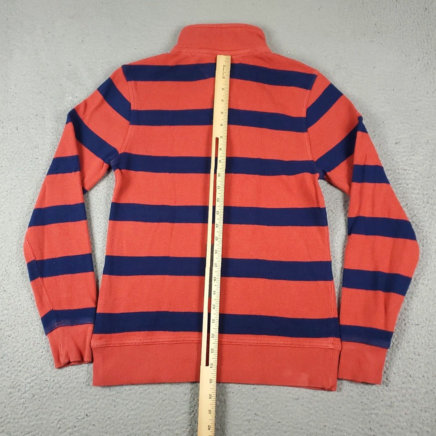 Tommy Hilfiger VINTAGE Tommy Hilfiger Women's Sweater XS Blue Striped Pullover Knit Long Sleeve Mock Neck Casual Fashion Size XS / US 0-2 / IT 36-38 - 6 Thumbnail