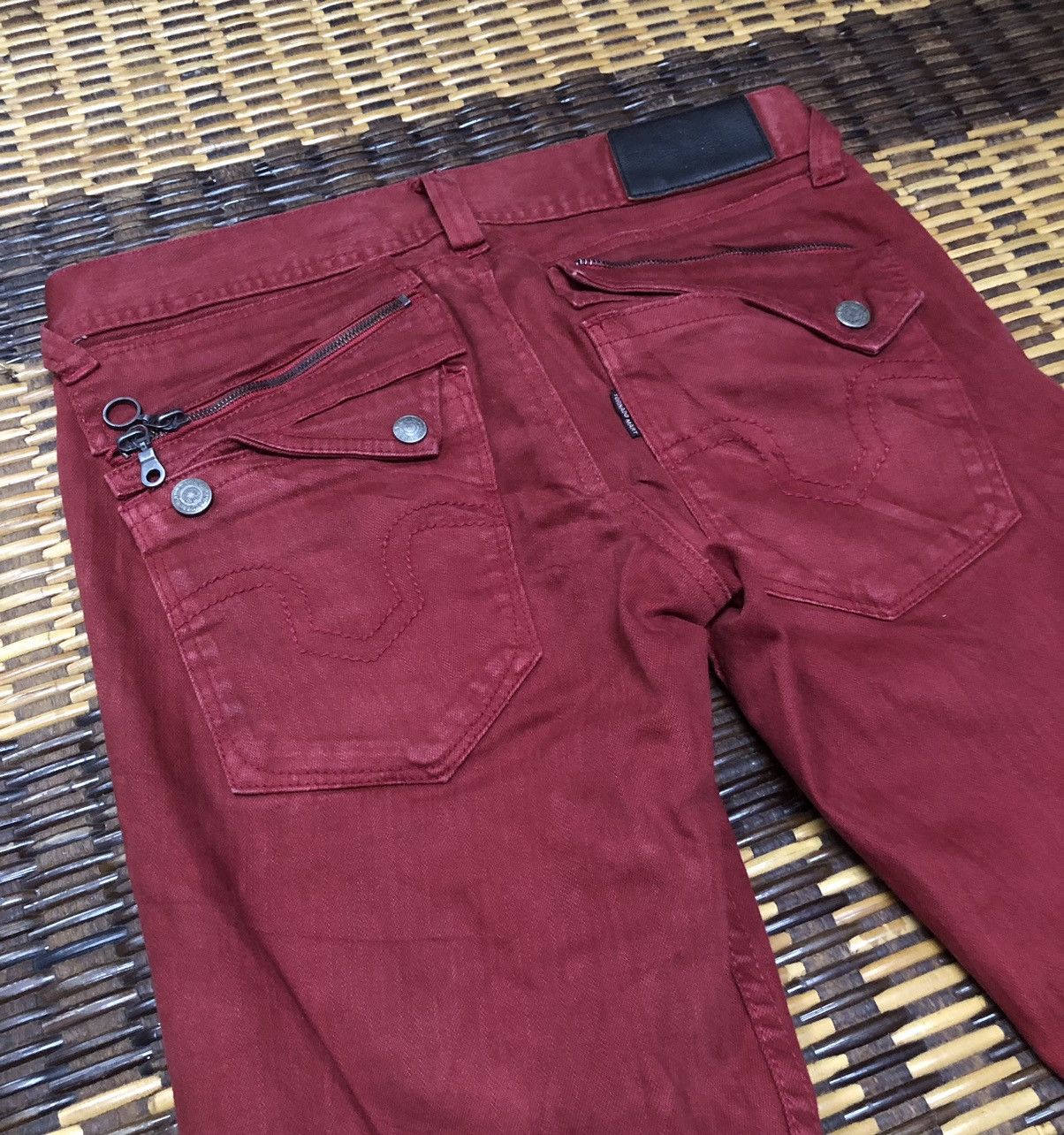 Tornado Mart Vintage Tornado Mart Jeans Pants Flower Red Maroon Size 30" / US 8 / IT 44 - 14 Thumbnail