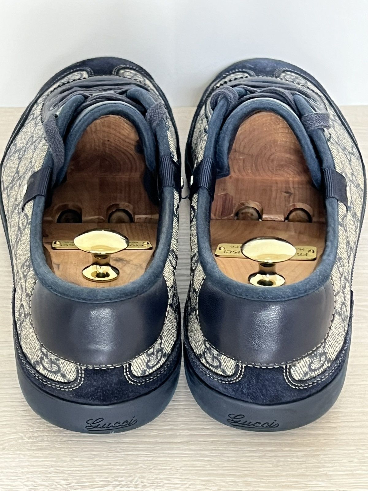 Gucci Gucci GG Supreme Monogram Canvas Sneakers Navy Suede Size US 9.5 / EU 42-43 - 10 Thumbnail