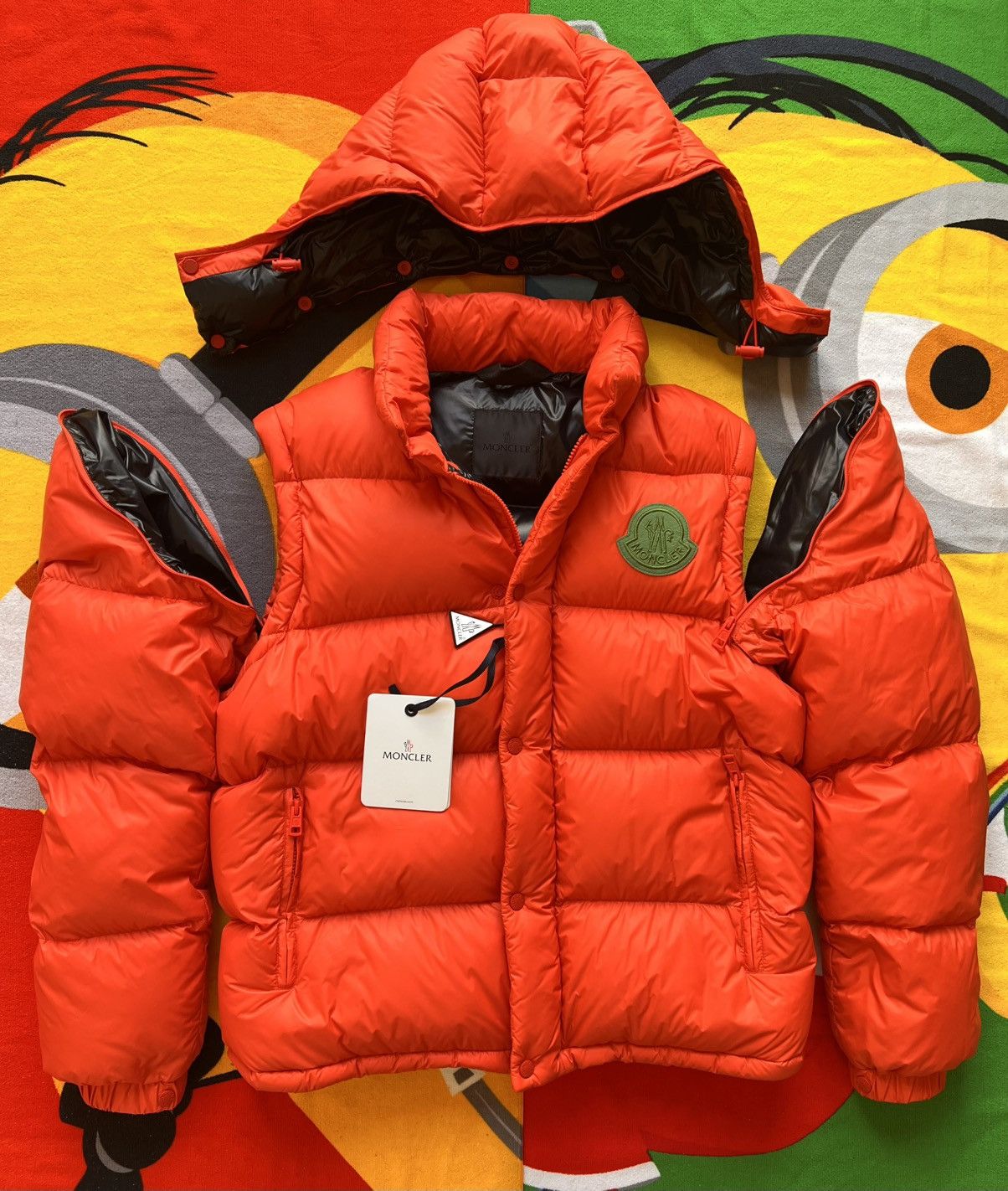 Moncler L Moncler Cyclone Short Down Jacket goose orange vest 2 jn 1 Size US L / EU 52-54 / 3 - 20 Thumbnail
