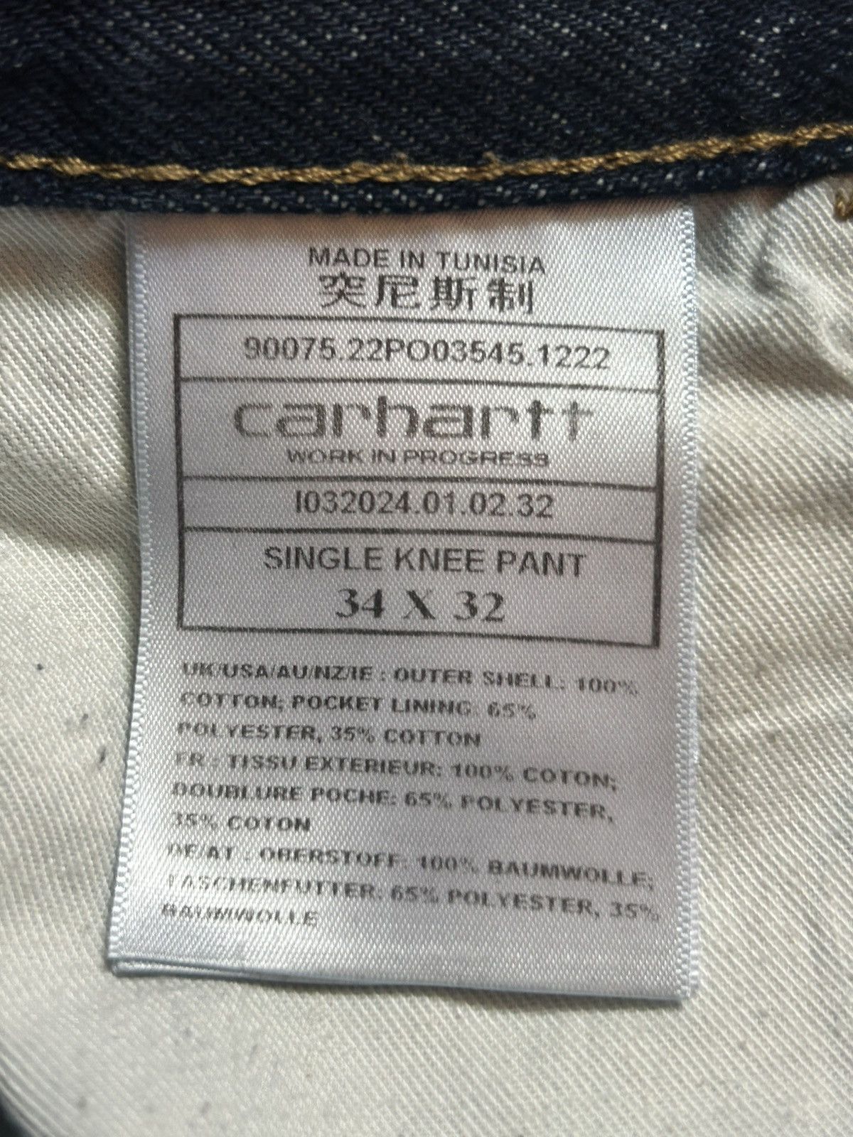 Carhartt Wip Carhartt WIP single knee pants raw denim 34x32 Size US 34 / EU 50 - 6 Thumbnail