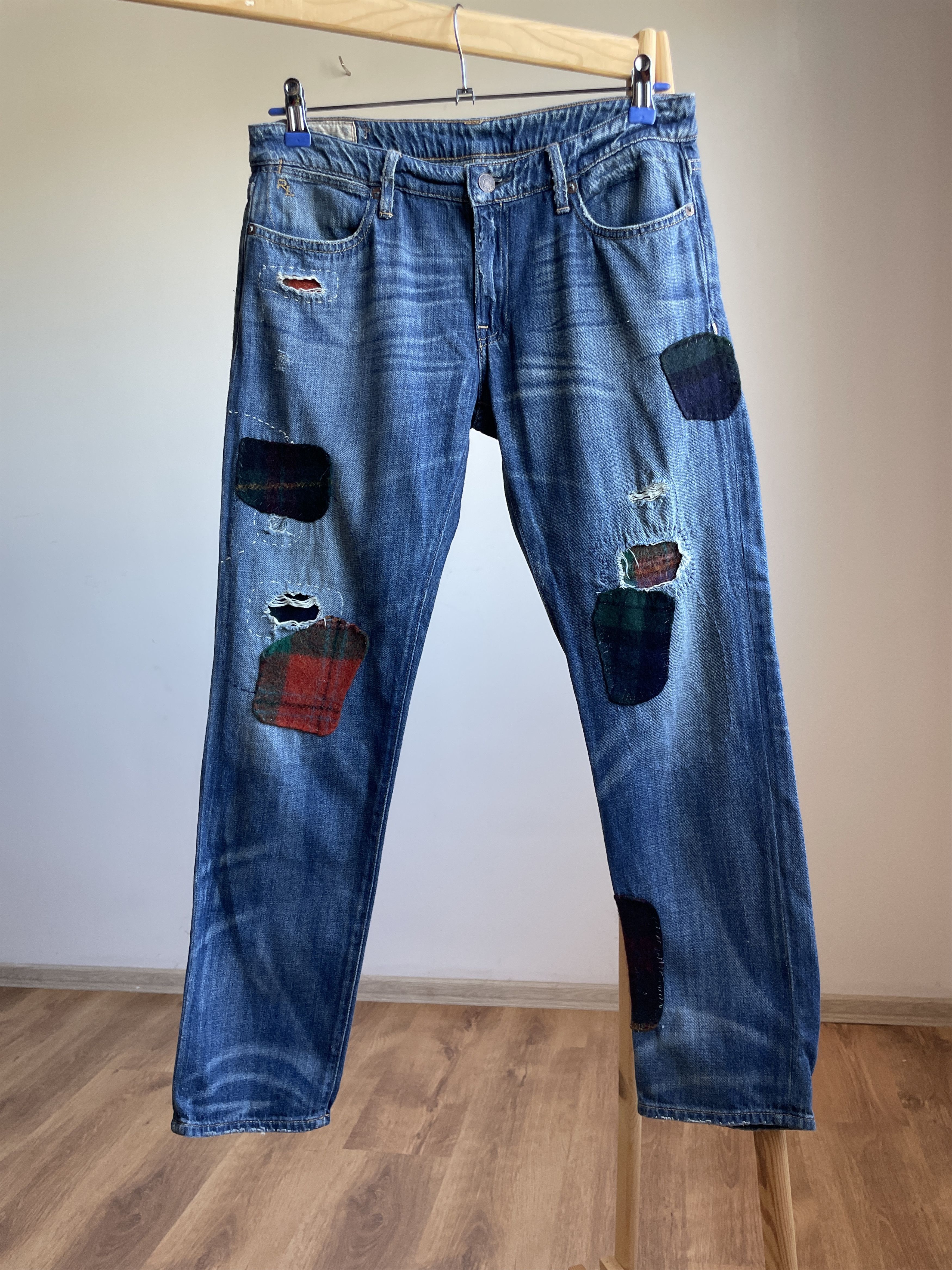 Polo Ralph Lauren Polo Ralph Lauren Women Astor Boyfriend Sashiko Repair Denim Size 28" / US 6 / IT 42 - 1 Thumbnail